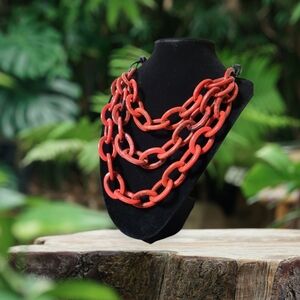 Chunky Red Chain Necklace